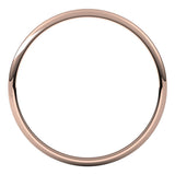 14K Rose Gold 1.5 mm Ultra-Lightweight Half Round Band Size 4.5