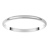 14K White 1.5 mm Half Round Ultra-Light Band Size  6.5