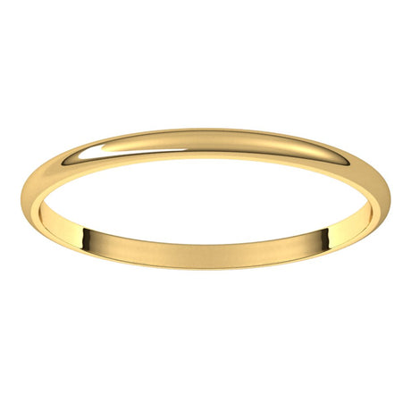10K Yellow Gold 1.5 mm Ultra-Lightweight Half Round Band Size 4.5