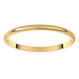 14K Yellow Gold 1.5 mm Ultra-Lightweight Half Round Band Size 5