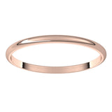 14K Rose Gold 1.5 mm Ultra-Lightweight Half Round Band Size 4.5
