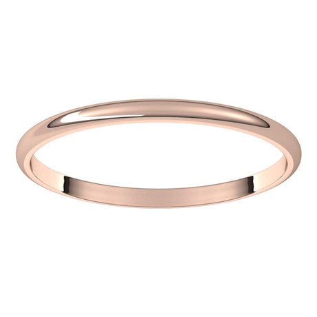 14K Rose Gold 1.5 mm Ultra-Lightweight Half Round Band Size 4.5
