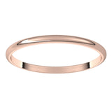 14K Rose 1.5 mm Half Round Ultra-Light Band Size 10