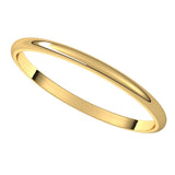 14K Yellow Gold 1.5 mm Ultra-Lightweight Half Round Band Size 5