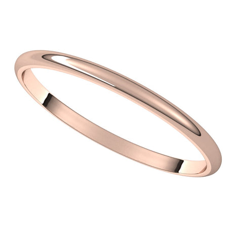 14K Rose Gold 1.5 mm Ultra-Lightweight Half Round Band Size 4.5