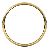 10K Yellow Gold 1 mm Ultra-Lightweight Half Round Band Size 6