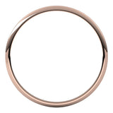18K Rose Gold 1 mm Ultra-Lightweight Half Round Band Size 5