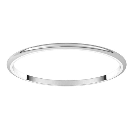 10K White 1 mm Half Round Ultra-Light Band Size  4