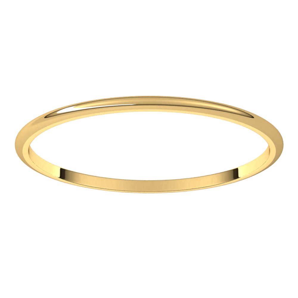 14K Yellow 1 mm Half Round Ultra-Light Band