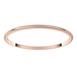 18K Rose Gold 1 mm Ultra-Lightweight Half Round Band Size 5