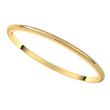 14K Yellow Gold 1 mm Ultra-Lightweight Half Round Band Size 4