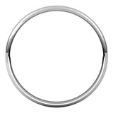 10K White 2 mm Ultra-Lightweight Half Round Band