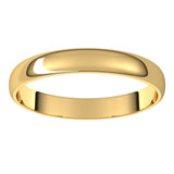 14K Yellow 3 mm Half Round Ultra-Light Band