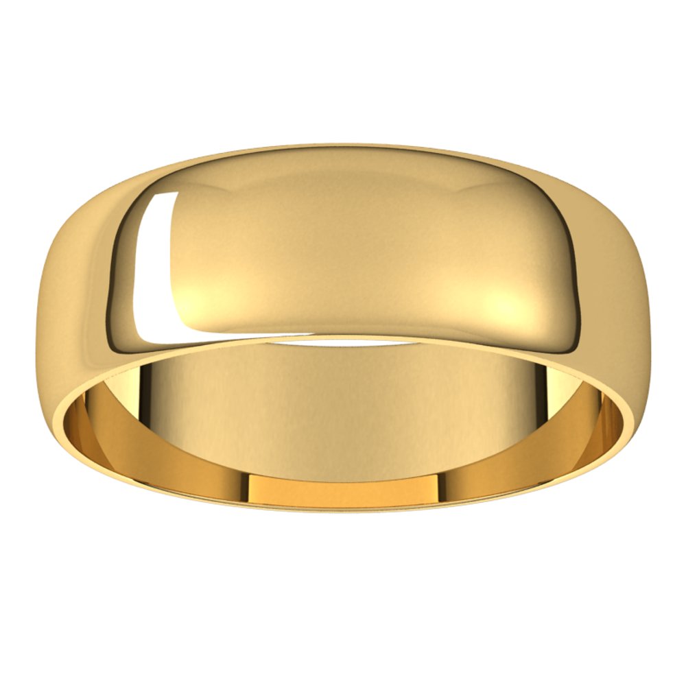 18K Yellow 6 mm Half Round Ultra-Light Band