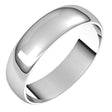 18K White 5 mm Half Round Ultra-Light Band Size 8