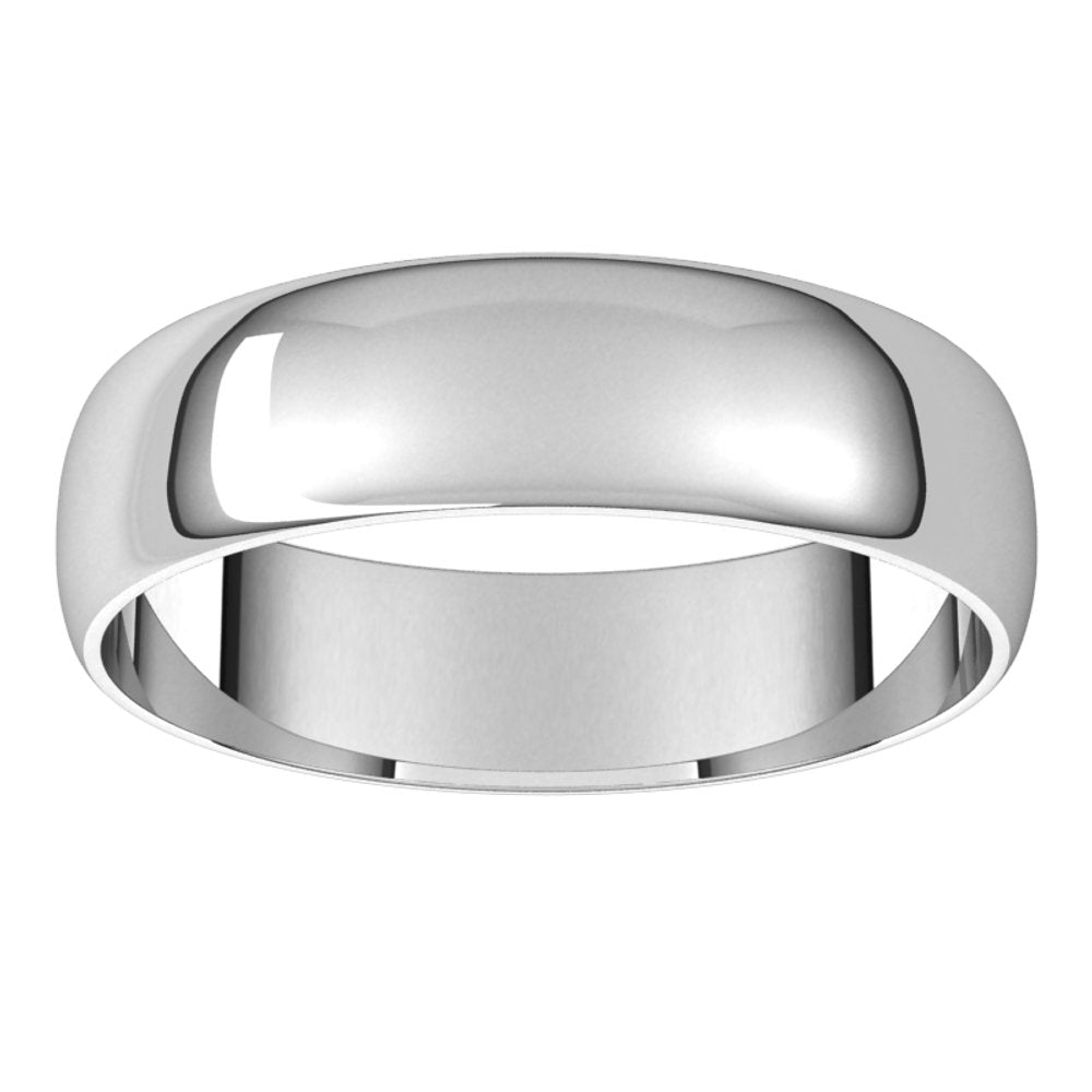 18K White 5 mm Half Round Ultra-Light Band