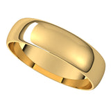 18K Yellow 5 mm Half Round Ultra-Light Band