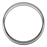 10K White 7 mm Half Round Ultra-Light Band Size 10