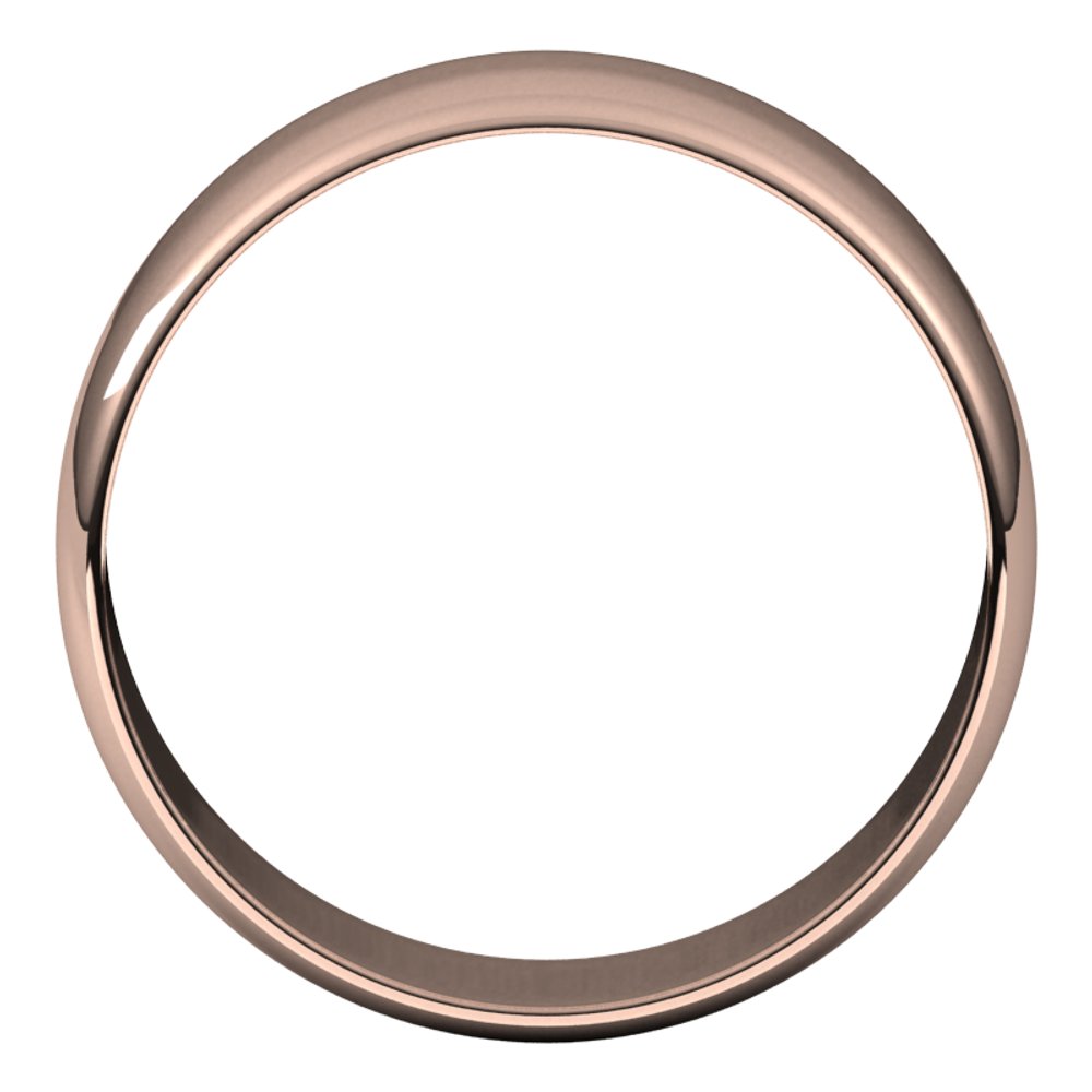 14K Rose 7 mm Half Round Ultra-Light Band Size 6.5