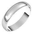 Sterling Silver 4 mm Ultra-Lightweight Half Round Band Size 5.5