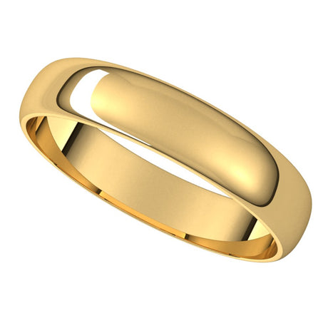 18K Yellow 4 mm Half Round Ultra-Light Band