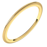 18K Yellow 1 mm Half Round Comfort Fit Band Size 5.5