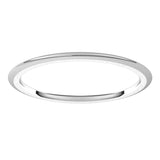 10K White 1 mm Half Round Comfort Fit Band