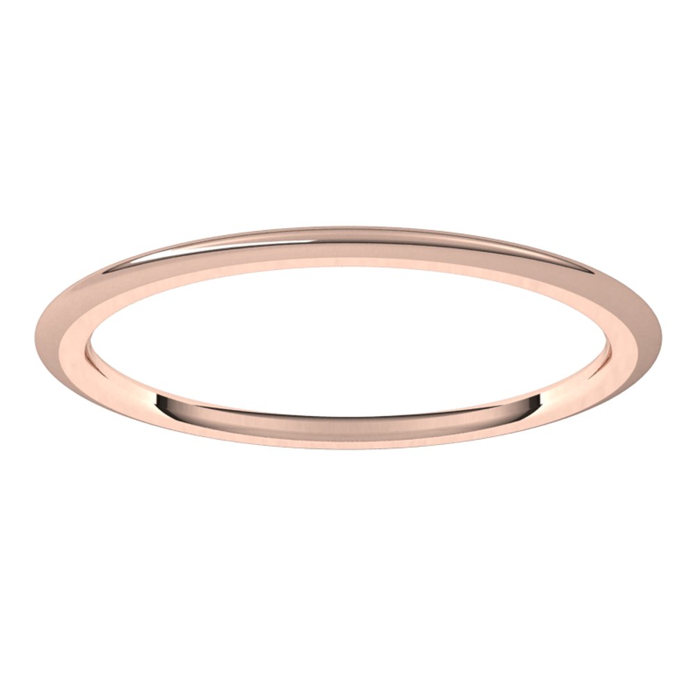 14K Rose 1 mm Half Round Comfort Fit Band