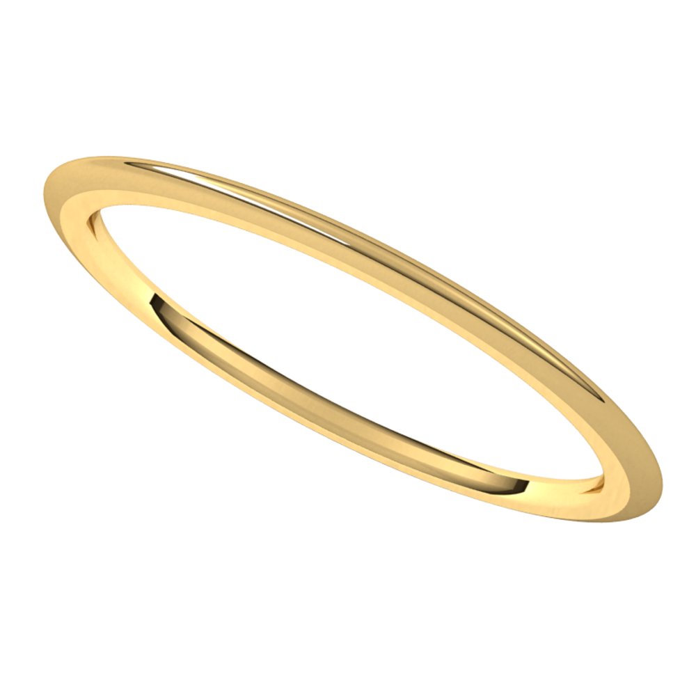 14K Yellow 1 mm Half Round Comfort Fit Band