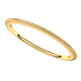 18K Yellow 1 mm Half Round Comfort Fit Band