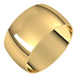 10K Yellow Gold 10 mm Ultra-Lightweight Half Round Band Size 10