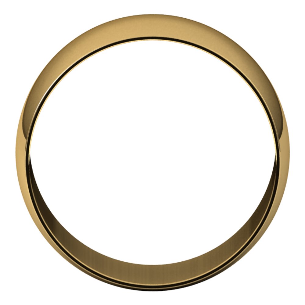 10K Yellow Gold 10 mm Ultra-Lightweight Half Round Band Size 10
