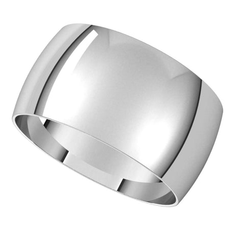 14K White Gold 10 mm Ultra-Lightweight Half Round Band Size 8.5