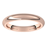 18K Rose 3 mm Half Round Comfort Fit Band Size 11.5