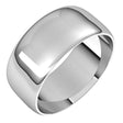 Sterling Silver 8 mm Half Round Ultra-Light Band Size 10