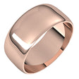 18K Rose Gold 8 mm Ultra-Lightweight Half Round Band Size 8.5