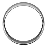 14K White Gold 8 mm Ultra-Lightweight Half Round Band Size 8