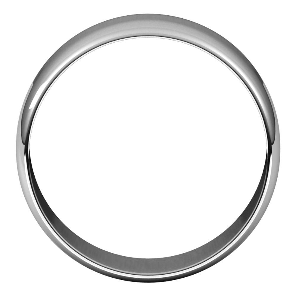 14K White Gold 8 mm Ultra-Lightweight Half Round Band Size 8