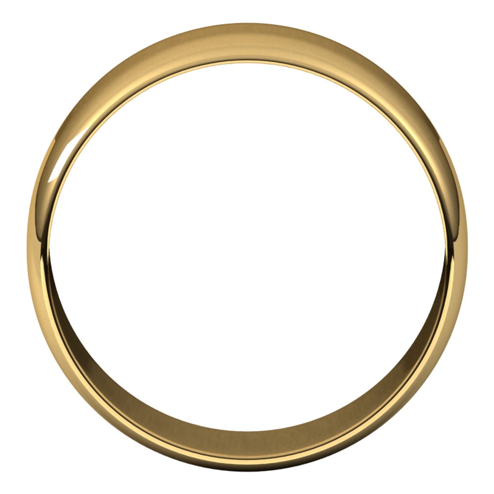 10K Yellow Gold 8 mm Ultra-Lightweight Half Round Band Size 4.5