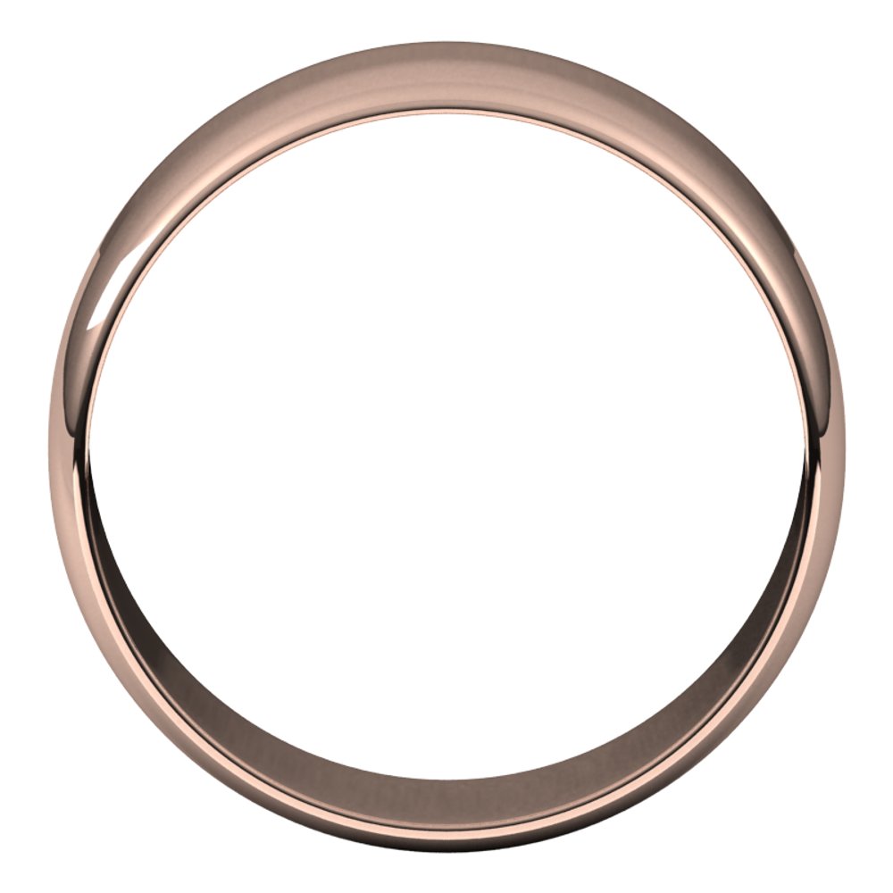 18K Rose 8 mm Half Round Ultra-Light Band Size 10