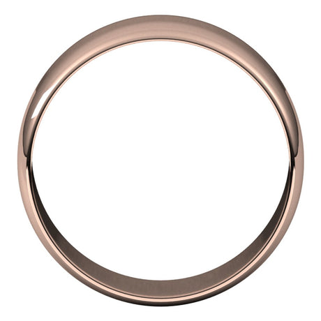 18K Rose 8 mm Half Round Ultra-Light Band Size 10