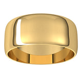 10K Yellow Gold 8 mm Ultra-Lightweight Half Round Band Size 4.5
