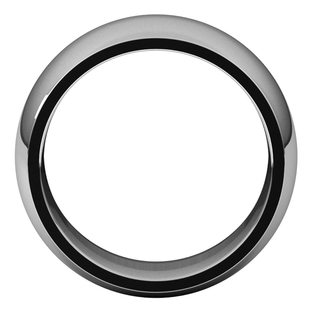 Platinum 10 mm Half Round Comfort Fit Band Size 7