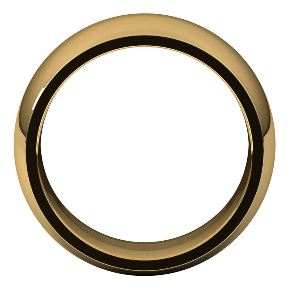 14K Yellow Gold 10 mm Comfort-Fit Half Round Band Size 9 