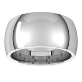 Sterling Silver 10 mm Comfort-Fit Half Round Band Size 10