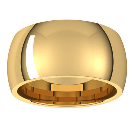 10K Yellow Gold 10 mm Comfort-Fit Half Round Band Size 5 