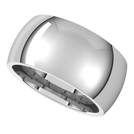 Sterling Silver 10 mm Comfort-Fit Half Round Band Size 8.5 