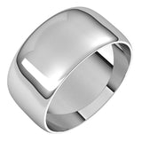 10K White Gold 9 mm Ultra-Lightweight Half Round Band Size 7.5