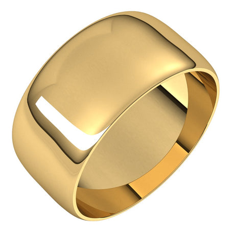 10K Yellow Gold 9 mm Ultra-Lightweight Half Round Band Size 5.5