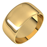 10K Yellow Gold 9 mm Ultra-Lightweight Half Round Band Size 5.5